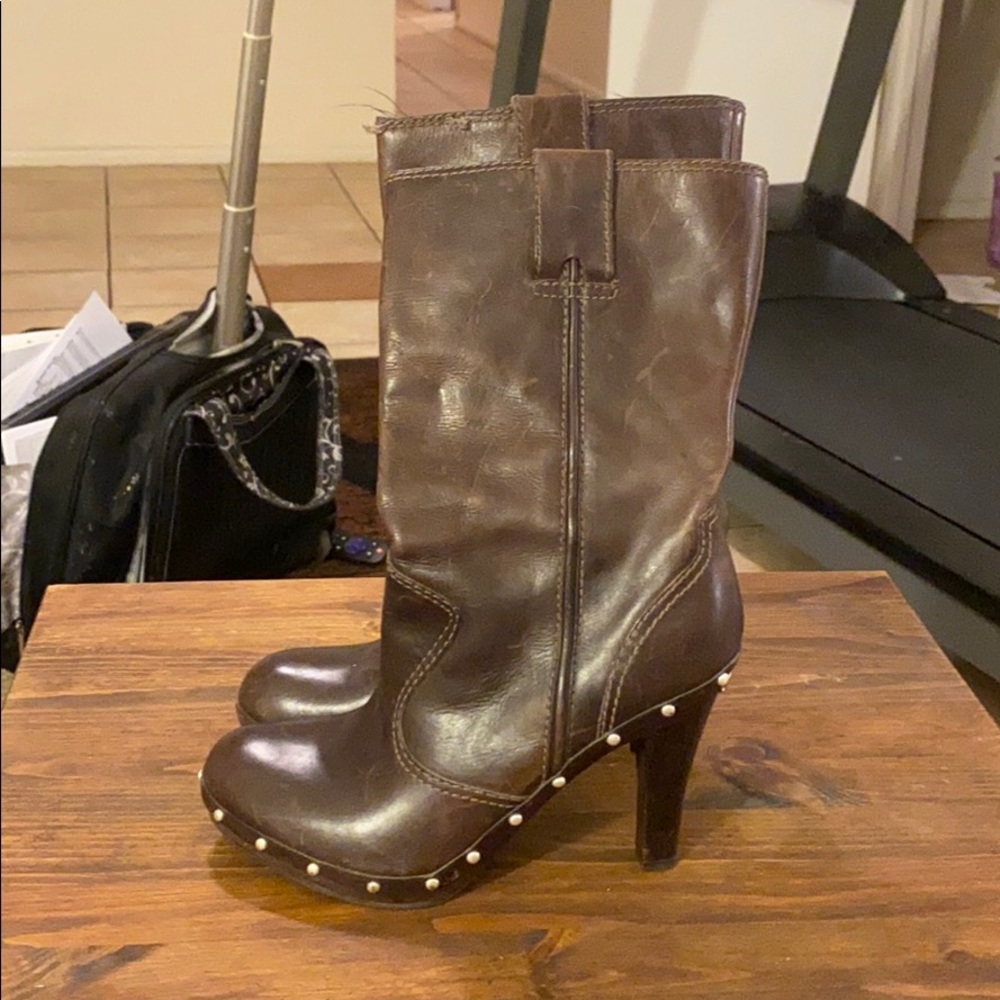 Michael Kors leather heeled boots